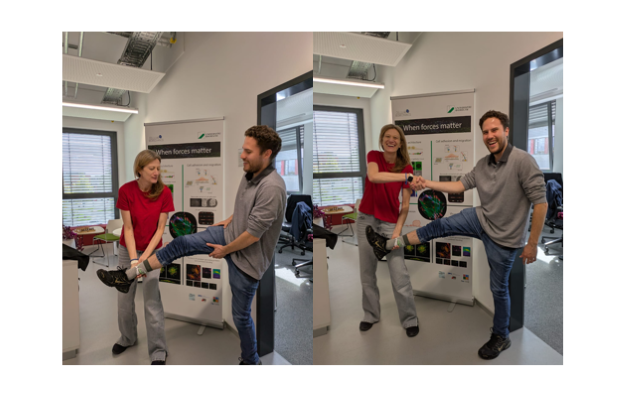 Prof. Dr. Dr. Ada Elisabetta Cavalcanti-Adam and Mateo celebrating his new star wars themed socks